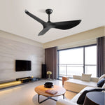 ZUN 52 Inch Indoor Ceiling Fan No Light With 6 Speed Remote Control 3 ABS Blades Reversible DC Motor W934P200067