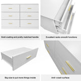 ZUN Modern White 6-Drawer Dresser for Bedroom - Ample Storage Wide Chest of Drawers, Sturdy & Safe W1785136021