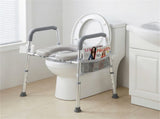 Adjustable Raised Toilet Seat , 300LBS Capacity with Armrests & 77758330