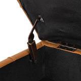 22 inches Anti-scratch Leather Storage Ottoman, Pet Friendly Entryway Bench with Golden Stainless W1191P196356