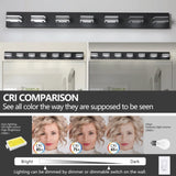 ZUN LED Modern Black Vanity Lights, 7-Lights Acrylic Matte Black Bathroom Vanity Lights Over Mirror W1340142518