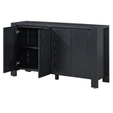 TREXM Retro 4-door Sideboard with Distressed Finish Adjustable Shelves for Dining Room, Kitchen, N715P204444B