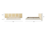 Capri Extended Headboard Cane Platform Bed, Antique White Polyester B2719P385740
