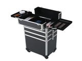 4-in-1 Draw-bar Style Interchangeable Aluminum Rolling Makeup Case Black 67069398
