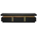 ZUN ON-TREND Luxury TV Stand High Gloss Faux Marble Top for TVs Up to 78'', Rectangle Media Console WF323980AAB