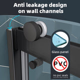 Bypass shower door, sliding door, with 5/16" tempered glass and Matted black finish 6074 W2122P166976