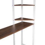 ZUN Full Size Metal Loft Bed with 2 Shelves and one Desk ,White 88167022