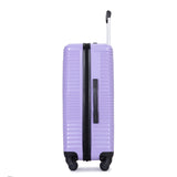 3 Piece Luggage Sets PCABS Lightweight Suitcase with Two Hooks, Spinner Wheels, Light 10098244
