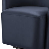 Ardena Midnight Blue Faux Leather Swivel Barrel Chair B050P322594