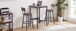 ZUN Bar Table Set with 2 Bar stools PU Soft seat with backrest, Grey, 23.62'' W x 23.62'' D x 35.43'' H W1162104644