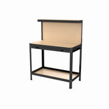 63" Tools Cabinet Working Tables Workbench Tool Storage Workshop Table with Drawers and Pegboard W2079P185202