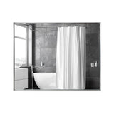 40x30inch Silver Rectangular Wall-mounted Beveled Bathroom Mirror,Square Angle Metal Frame Wall W2091126966