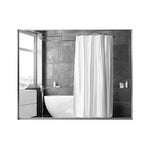 ZUN 40x30inch Silver Rectangular Wall-mounted Beveled Bathroom Mirror,Square Angle Metal Frame Wall W2091126966