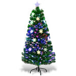 ZUN 4 Feet LED Christmas Tree with Snowflakes 40648688