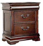 ZUN Traditional Style Cherry 1pc Nightstand Only Solid wood 2-Drawers Hidden Top Drawer Intricate B011P144697