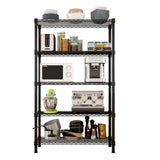 5-Layer Plastic Coated Iron Shelf 180*90*35 Black 59154437