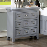 Transitional Style Gray Color Solid wood 1pc Nightstand Only Bedroom Furniture Bedside Table Round B011140215
