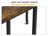 94.49" Console Table, Melamine Laminated MDF & Metal Frame, Built-in Power Outlet, Narrow Entryway 31267265