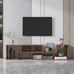 ZUN Double L-Shaped TV Stand,Display Shelf,Bookcase for Home Furniture,Walnut W33133146