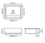 24"L x 19" W Farmhouse/Apron Front White Ceramic Kitchen Sink 69263515