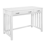 ZUN Modern Traditional 1pc Desk with 2x Drawers White Finish Keyboard Drawer Wooden Furniture B011P232147