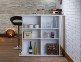 White High Gloss 6-Shelf Bar Table B062P209312