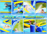8 in1 Inflatable slide water park trampoline bouncing house outdoor garden with Dolphin sprinkler & 05034806
