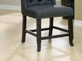 Rustic Style 2pc Counter Height Chair Bold Distressed Nailhead Trim Wingback Antique Black Finish B2741P408967