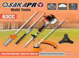 4 in 1 Multi-Functional Trimming Tool, 63CC 2-Cycle Garden Tool System with Gas Pole Saw, Hedge W46561893