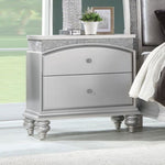 ZUN 2 Drawers Wooden Nightstand in Platinum Finish B016P256133