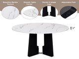 Round Dining Table for 4, 43-Inch Faux Marble Top, Mid-Century Modern Round Dining Table for Cafes, N752P245707K