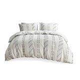 King/Cal King 3 Piece Cotton Jacquard Duvet Cover Set B03596506
