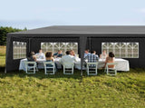 10'x30' Outdoor Party Tent with 8 Removable Sidewalls, Waterproof Canopy Patio Wedding Gazebo Black 43405824