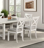Modern Simple Rustic White Oak 2pc Side Chairs Dining Room Furniture Cross Back Cushion Seat Chair B2741P323128