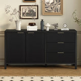 U_STYLE Minimalist Wave-Pattern Sideboard with Functional Storage,Suitable for Entryway, Hallway, N711P235893B