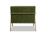 Aerin 24.5" Hammered Brass Upholstered Accent Arm Chair, Olive Green Performance Velvet B2719P238266