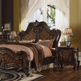 Brown and Cherry Oak Vanity Stool with Nailhead Trim B062P208999