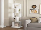 360&deg Rotating Bookshelf with Acrylic Plate, 5-Tier Tall, Floor Rack Simple Bookcase, Modern W409P167480