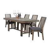 Wooden Side Chairs 2pc Set Padded Fabric-Covered Seats Natural Weathering Look Dining Room Furniture B01151372