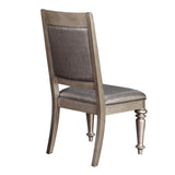 Metallic Platinum and Metallic Open Back Side Chair B062P153715