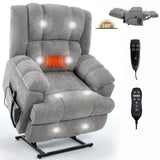 Dual Motor Heat Massage Infinite Position Up to 350 LBS Electric Power Lift Recliners with W3224P288433