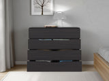 Aralia Drawer Dresser, Four Drawers, Superior Top, Black Wengue B097P474286