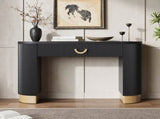 Mirod Modern Console Table with Vertical Ribbed Design, Compact Storage with Functional Drawer N760P281361B