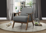 Modern Home Furniture Gray Fabric Upholstered 1pc Accent Chair Walnut Finish Wood Cushion Back and B01172764
