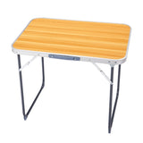 2.3ft Aluminum Camping Folding Table wood grain color 45552990