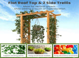 60" Tall Elevated Wooden Garden Bed, 44 LBS Roof Capacity Planter Box with 2 Side Trellises for 56109698