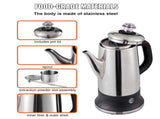 12-Cup Electric Percolator Coffee Pot Stainless Steel Coffee Maker Silver 37002991