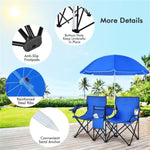 ZUN Outdoor camping chair with umbrella 78047436