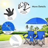 ZUN Outdoor camping chair with umbrella 78047436