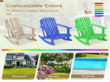 High Fanned Back Outdoor Rocker, 4.5" Wide Armrests Soothing Rocking Motion for Backyard 29305189